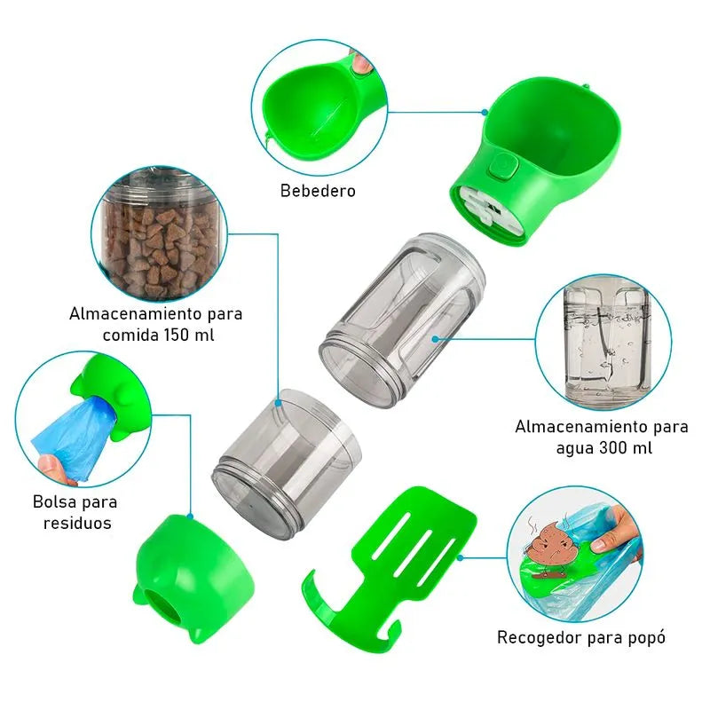 BOTELLA MULTIUSO 3 EN 1 PARA MASCOTA
